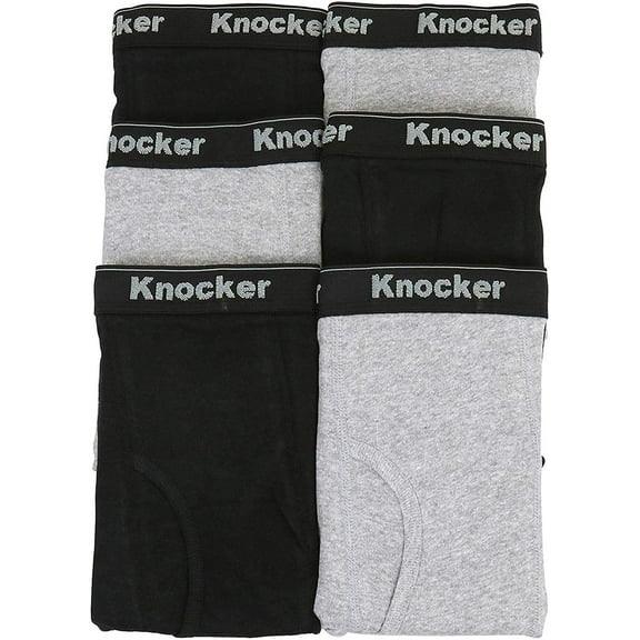 Mens 6 Pack of Thick Knocker Waistband Athletic Sports Boxer Briefs (6 Pack: Large)
