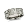 thumbnail image 1 of Mens 6mm Cross Design Titanium Wedding Band, 1 of 6