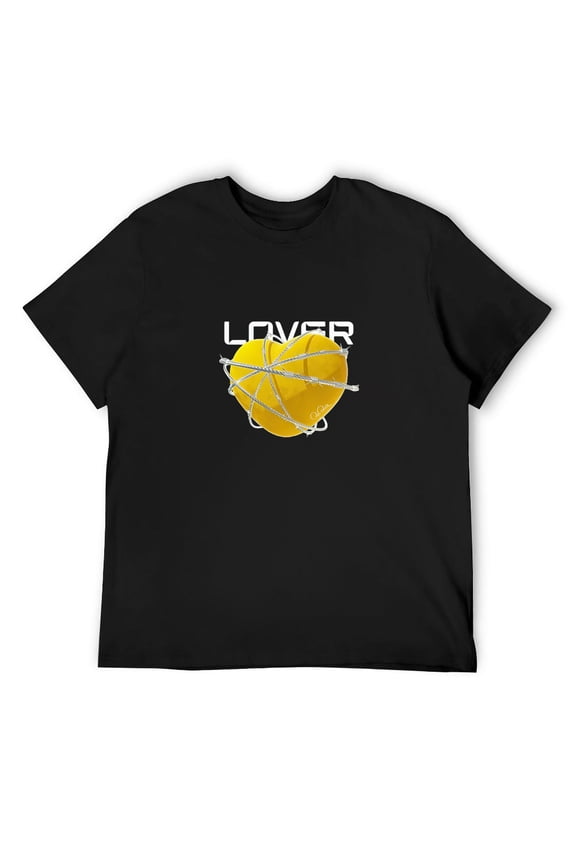 Mens 6s Yellow Ochre Design Printed Heart Lover Sneaker Matching T-Shirt Black