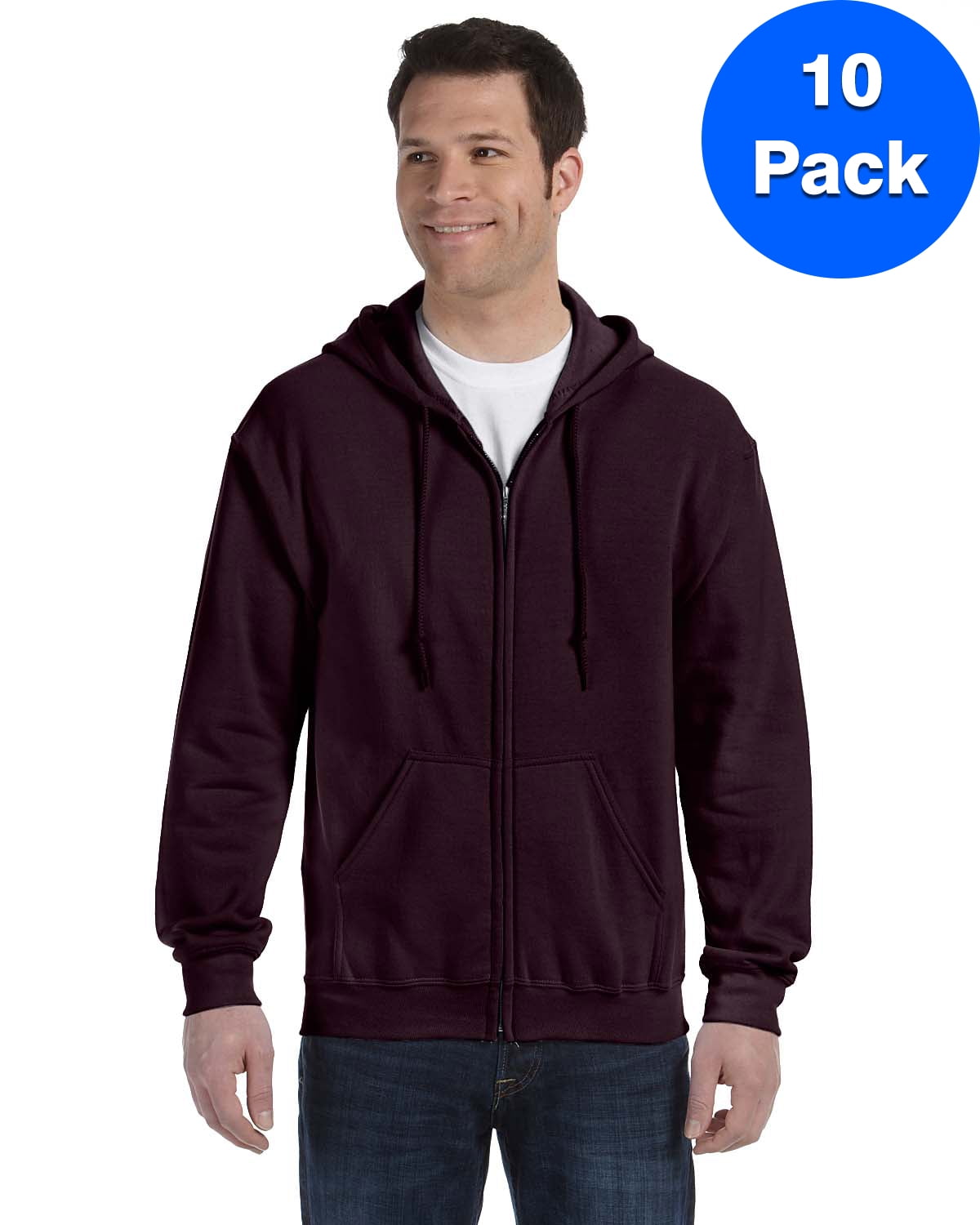 Mens 7.75 oz. Heavy Blend? 50/50 Full-Zip Hood 10 Pack