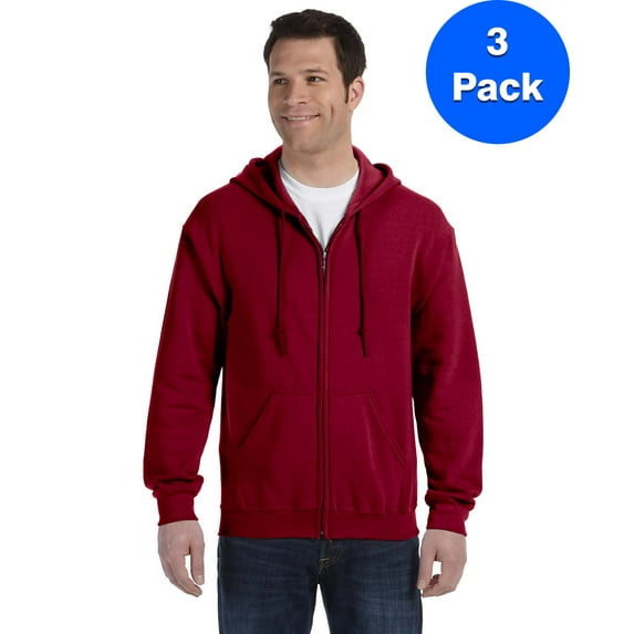 Mens 7.75 oz. Heavy Blend? 50/50 Full-Zip Hood 3 Pack