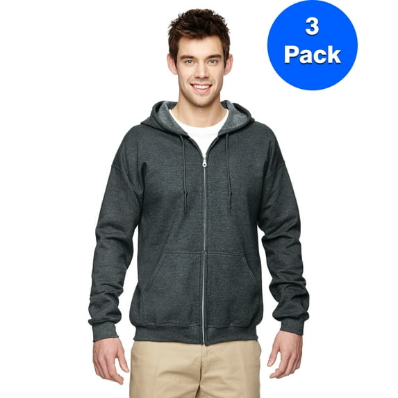 Mens 7.75 oz. Heavy Blend? 50/50 Full-Zip Hood 3 Pack
