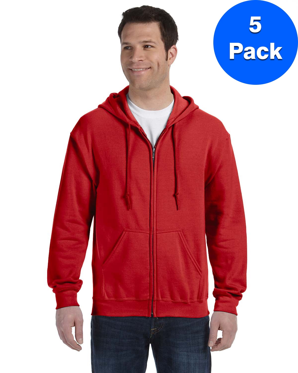 Mens 7.75 oz. Heavy Blend? 50/50 Full-Zip Hood 5 Pack