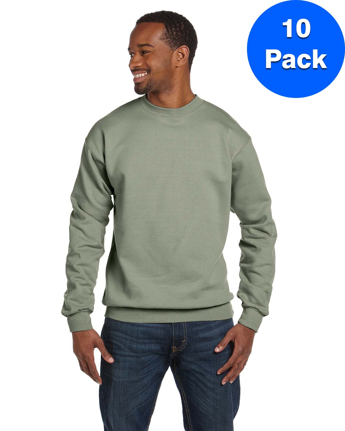Mens 7.8 oz. ComfortBlend EcoSmart 50/50 Fleece Crew P1607 (10 PACK)
