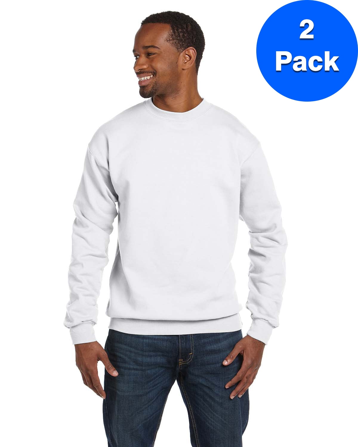 Mens 7.8 oz. ComfortBlend EcoSmart 50/50 Fleece Crew P1607 (2 PACK)