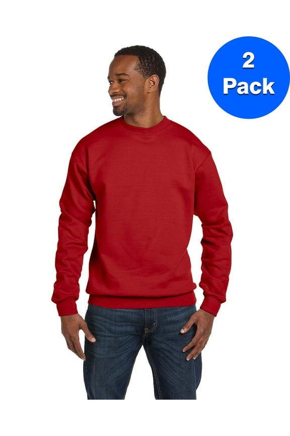 Mens 7.8 oz. ComfortBlend EcoSmart 50/50 Fleece Crew P1607 (2 PACK)