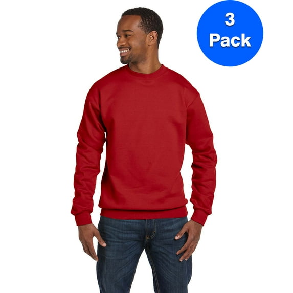 Mens 7.8 oz. ComfortBlend EcoSmart 50/50 Fleece Crew P1607 (3 PACK)