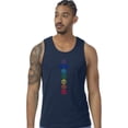 thumbnail image 1 of Mens 7 Colored Chakras 100% Cotton Yoga Tank Top Shirt, Medium Midnight Navy, 1 of 5