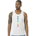 thumbnail image 1 of Mens 7 Diamond Chakras 100% Cotton Yoga Tank Top Shirt, Small White, 1 of 5