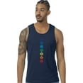thumbnail image 1 of Mens 7 Diamond Chakras 100% Cotton Yoga Tank Top Shirt, XL Midnight Navy, 1 of 5