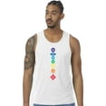 thumbnail image 1 of Mens 7 Floral Chakras 100% Cotton Yoga Tank Top Shirt, Small White, 1 of 5