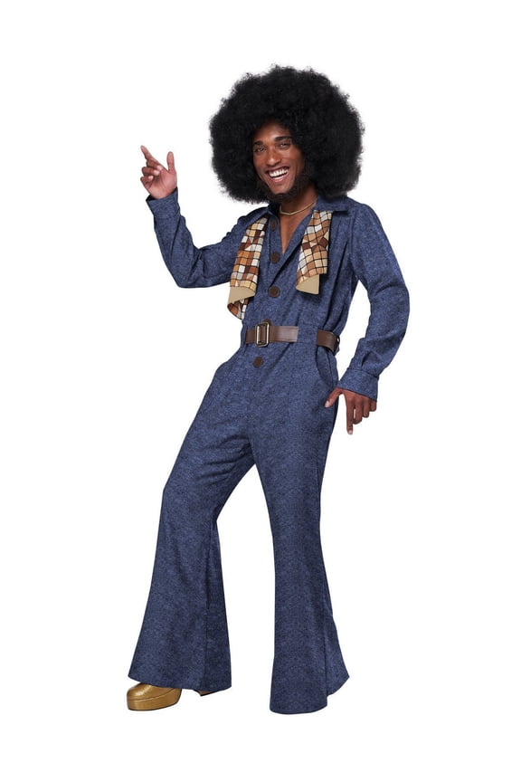 Mens 70's Denim Jumpusuit Costume