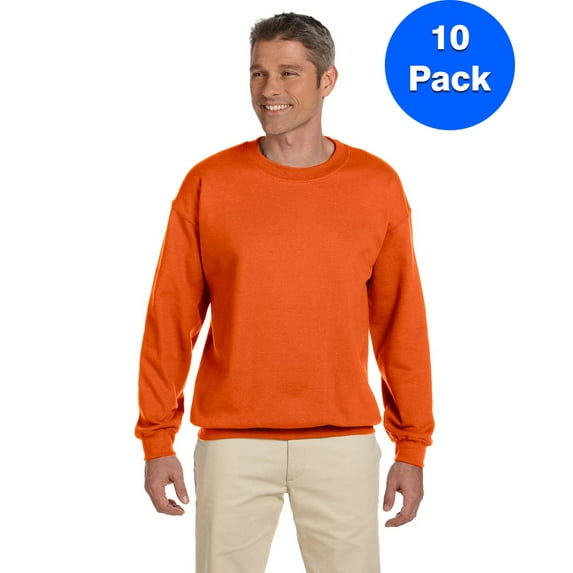 Mens 8 oz Heavy Blend 50/50 Fleece Crew 10 Pack