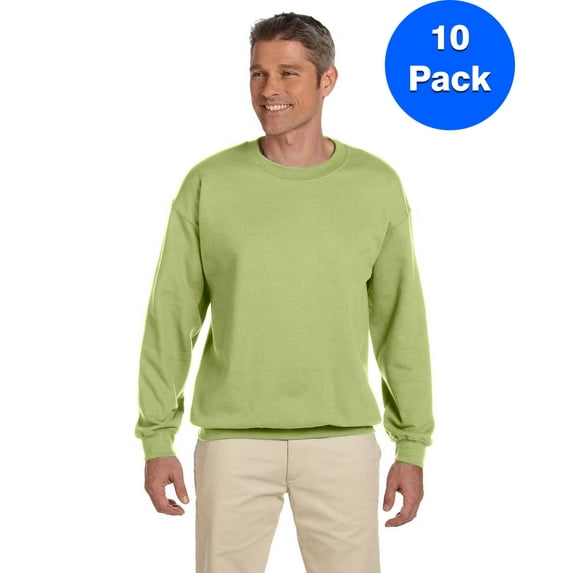 Mens 8 oz Heavy Blend 50/50 Fleece Crew 10 Pack