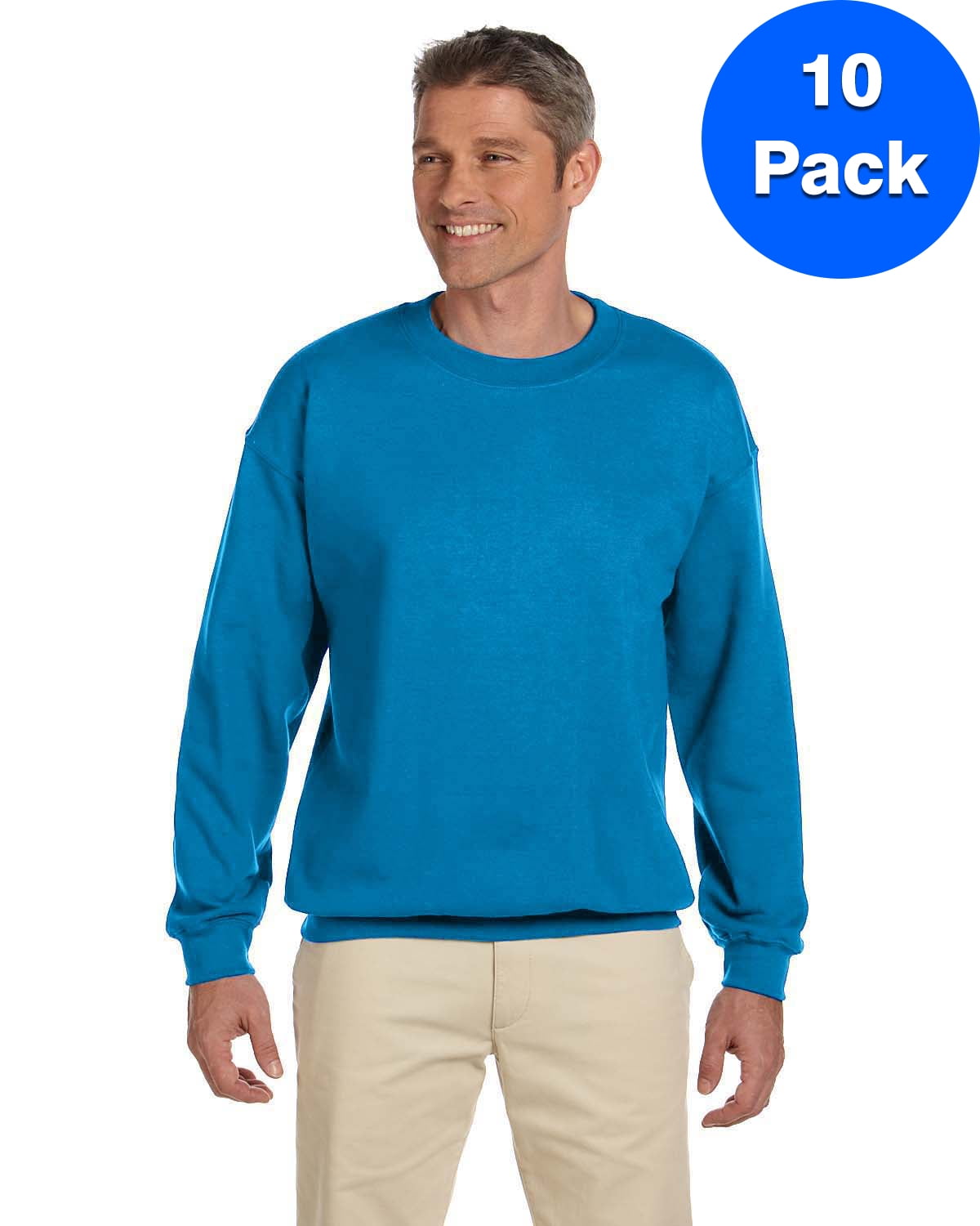 Mens 8 oz Heavy Blend 50/50 Fleece Crew 10 Pack