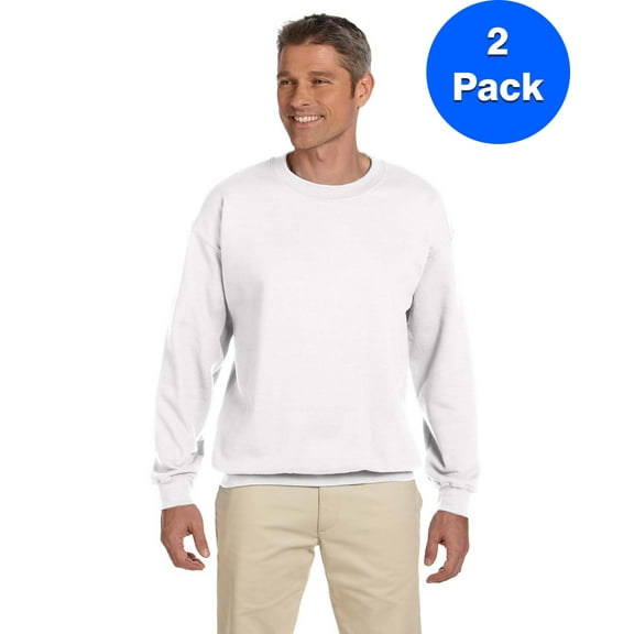 Mens 8 oz Heavy Blend 50/50 Fleece Crew 2 Pack