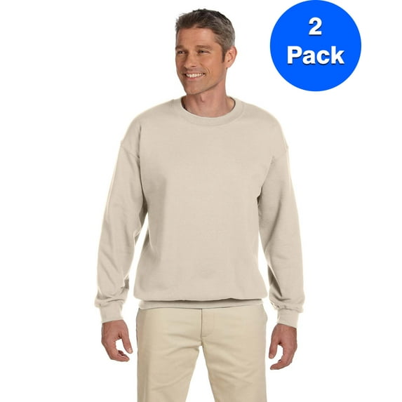 Mens 8 oz Heavy Blend 50/50 Fleece Crew 2 Pack