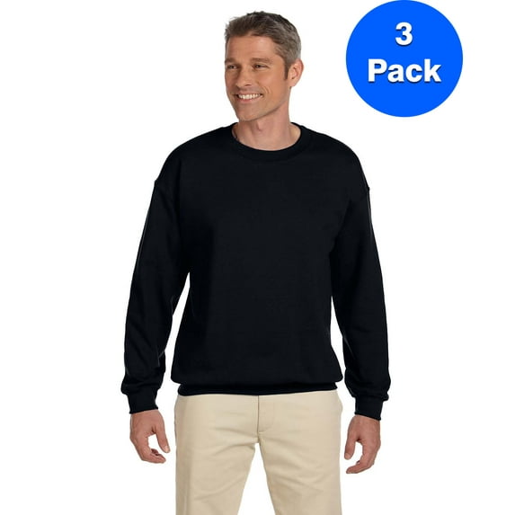 Mens 8 oz Heavy Blend 50/50 Fleece Crew 3 Pack