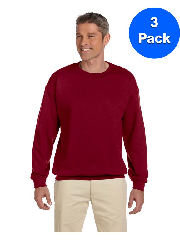 Mens 8 oz Heavy Blend 50/50 Fleece Crew 3 Pack