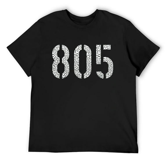 Mens 805 - Area Code T-Shirt | Santa Barbara San Luis Obispo - CA Black 3X-Large