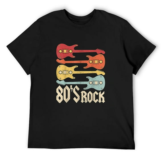 Mens 80S Rock Band Guitar Cassette Tape 1980S Vintage 80S Costume T-Shirt Black Large