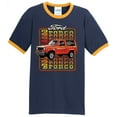 thumbnail image 1 of Mens '83 Ford Bronco Truck 100% Cotton Ringer Tee Shirt, Medium Navy/Gold, 1 of 1