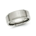 thumbnail image 1 of Mens 8mm Stainless Steel Comfort Fit Wedding Band Ring with Beveled Edge for Men, 1 of 7