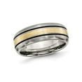 thumbnail image 1 of Mens 8mm Titanium Wedding Band Ring with 14K Gold Inlay, 1 of 5