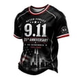 thumbnail image 1 of Mens 9/11 Memorial Short Sleeve T Shirt | 9.11 Never Forget Graphic Tee, Crew Neck Casual Top with Patriotic Remembrance Print, Everyday Commemorative Apparel XL, 1 of 3