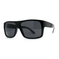 thumbnail image 1 of Mens 90s Classic Flat Top All Black Gangster Shade Sunglasses Shiny Black, 1 of 4