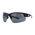 thumbnail image 1 of Mens 90s Color Mirror Classic Baseball Halfrim Sport Sunglasses Matte Black, 1 of 4