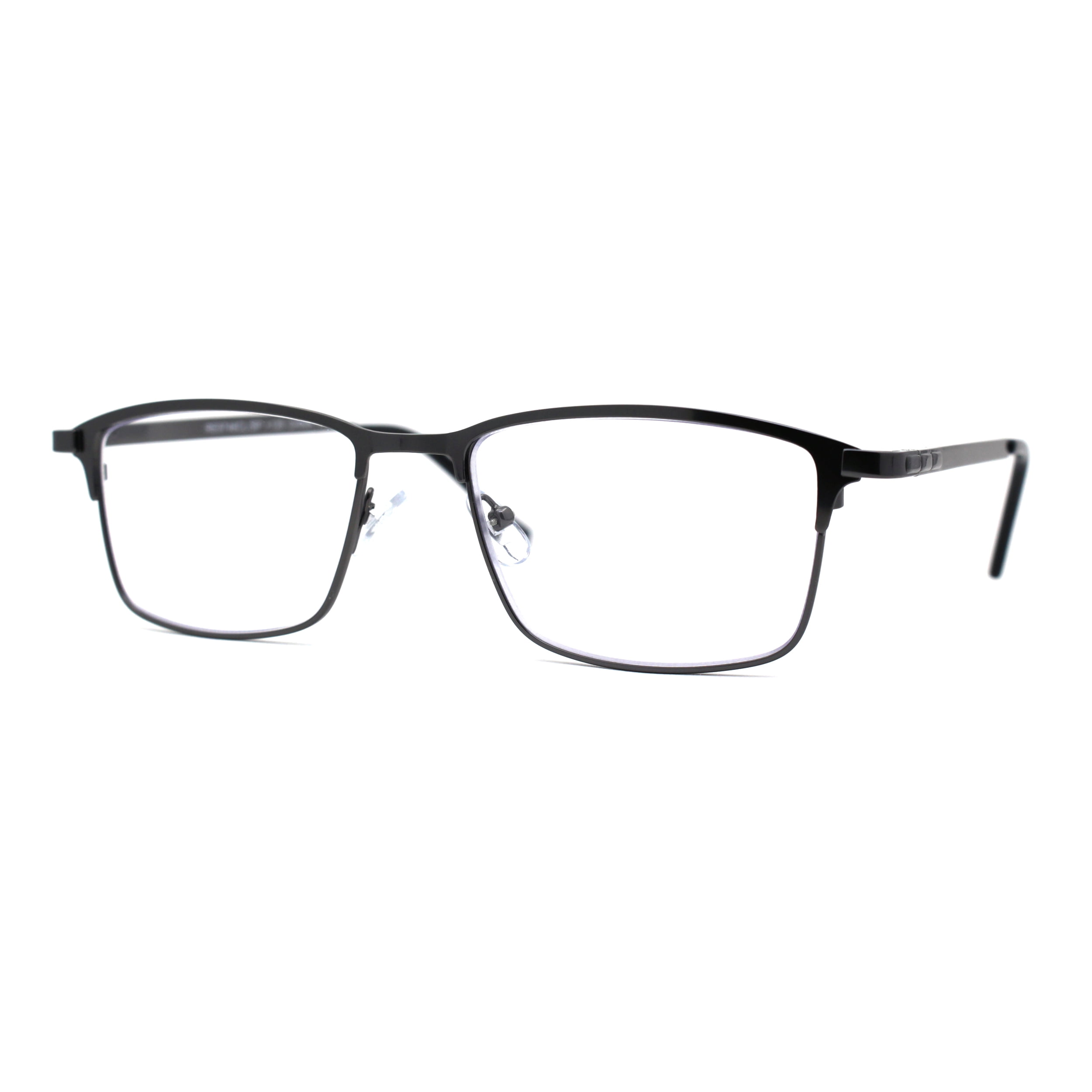 Mens 90s Designer Thin Metal Rim Rectangular Reading Glasses Gunmetal 1.0 Walmart