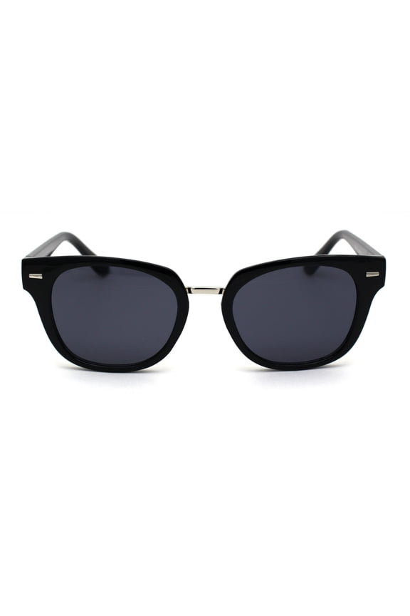 Mens 90s Mod Dandy Horn Rim Sunglasses All Black