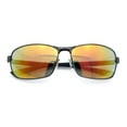 thumbnail image 1 of Mens 90s Rectangular Metal Rim Sport Wrap Arm Sunglasses Gunmetal - Orange Mirror, 1 of 8