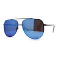 thumbnail image 1 of Mens 90s Rimless Officer Style Mirrored Lens Air Force Sunglasses Gunmetal Blue Mirror, 1 of 4