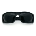 thumbnail image 1 of Mens 90s Wrap Around Sport Thick Plastic Classic Squared Sunglasses Matte Black - Black, 1 of 8