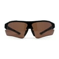 thumbnail image 1 of Mens 90s Wrap Baseball Half Rim Sport Driving HD Lens Sunglasses Shiny Black Brown, 1 of 5