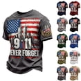 thumbnail image 1 of Mens 911 Never Forget 25th Tee | Honor 2001 2026 Memorial Shirt, 9/11 25th Anniversary Shirt, Retro Print Crew Neck Tops, Remember Faith Hope Courage Apparel L, 1 of 5