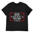thumbnail image 1 of Mens 91st Birthday Making America Great Since 1932 Short Sleeve T-Shirt Black, 1 of 5