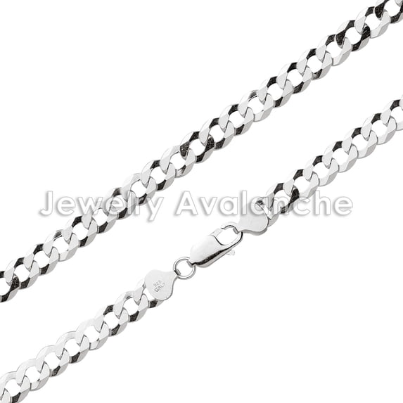 Mens .925 Sterling Silver Flat Curb Chain Link Necklace 5.2mm - 26 inches #CH618s26