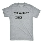 CRAZY DOG T-SHIRTS Mens 99% Naughty 1% Nice T Shirt Funny Christmas Party Graphic Novelty Holiday Tee Graphic Tees