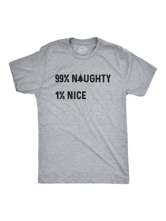 Mens 99% Naughty 1% Nice T Shirt Funny Christmas Party Graphic Novelty Holiday Tee Graphic Tees