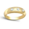 thumbnail image 1 of Mens 9ct Gold Jewelco London 0.5ct Diamond Domed Band Trilogy Ring 7mm, 1 of 5