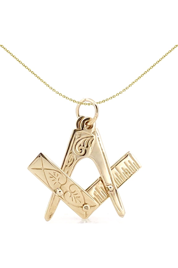 Mens 9ct Gold Jewelco London Openning Closing Square & Compass Masonic Pendant