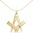 thumbnail image 1 of Mens 9ct Gold Jewelco London Openning Closing Square & Compass Masonic Pendant, 1 of 5