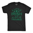 thumbnail image 1 of Mens A Little Green A Lot Of Trouble T Shirt Funny Saint Patrick's Day Parade Graphic Novelty Tee for Guys Graphic Tees, 1 of 9