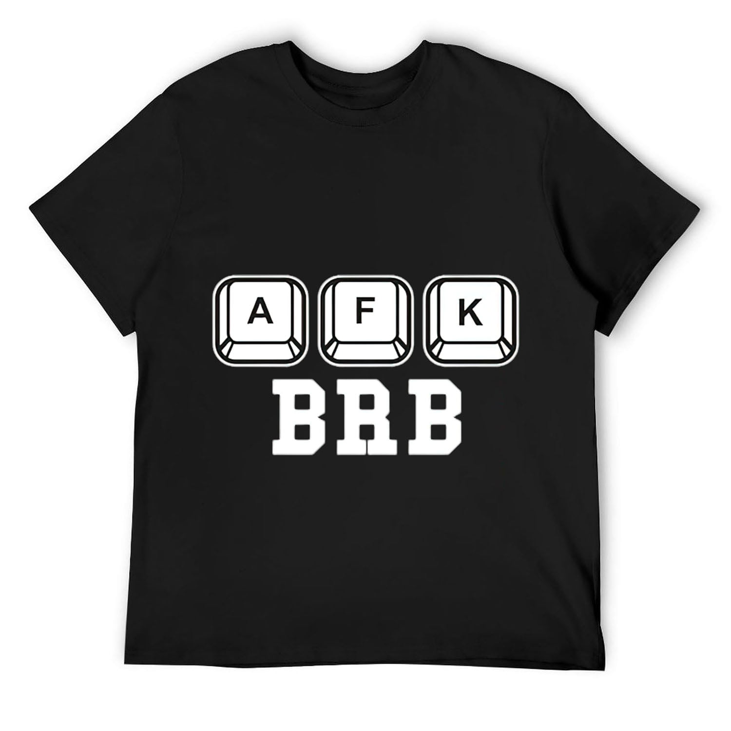Mens AFK BRB Funny Gamer and Programmer Humor T-Shirt Black, image size:1500x1500
