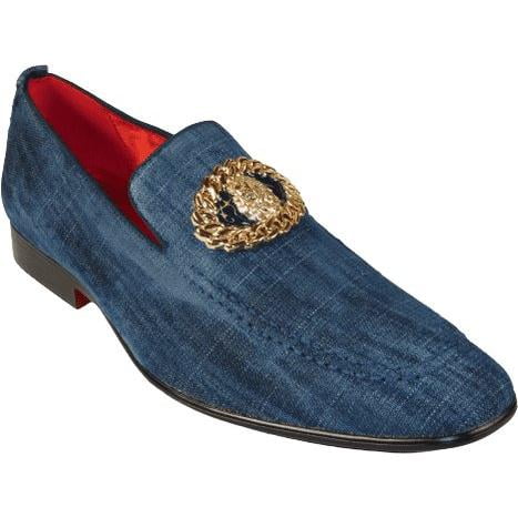 Mens AFTER MIDNIGHT Casual Comfort shoes Lion Ornament Faux Leather 6911 Denim