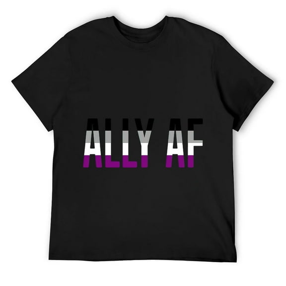 Mens ALLY AF Ace Asexual Flag Gay Lesbian LGBT Equality Support T-Shirt Black 4X-Large