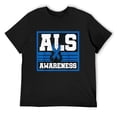 thumbnail image 1 of Mens ALS Awareness Patient Support Gift Blue Ribbon Recovery T-Shirt Black 4X-Large, 1 of 5